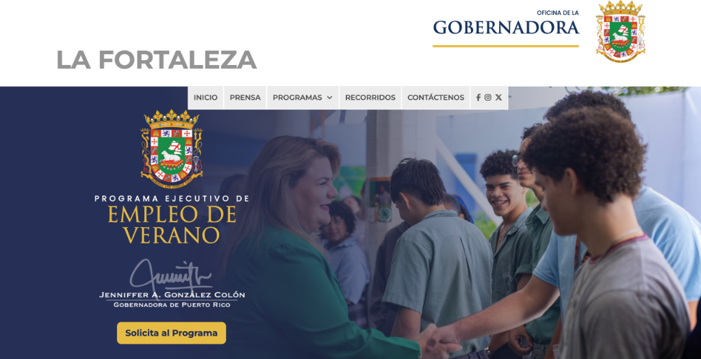 Estudiantes participando del Programa Ejecutivo de Empleo de Verano de La Fortaleza