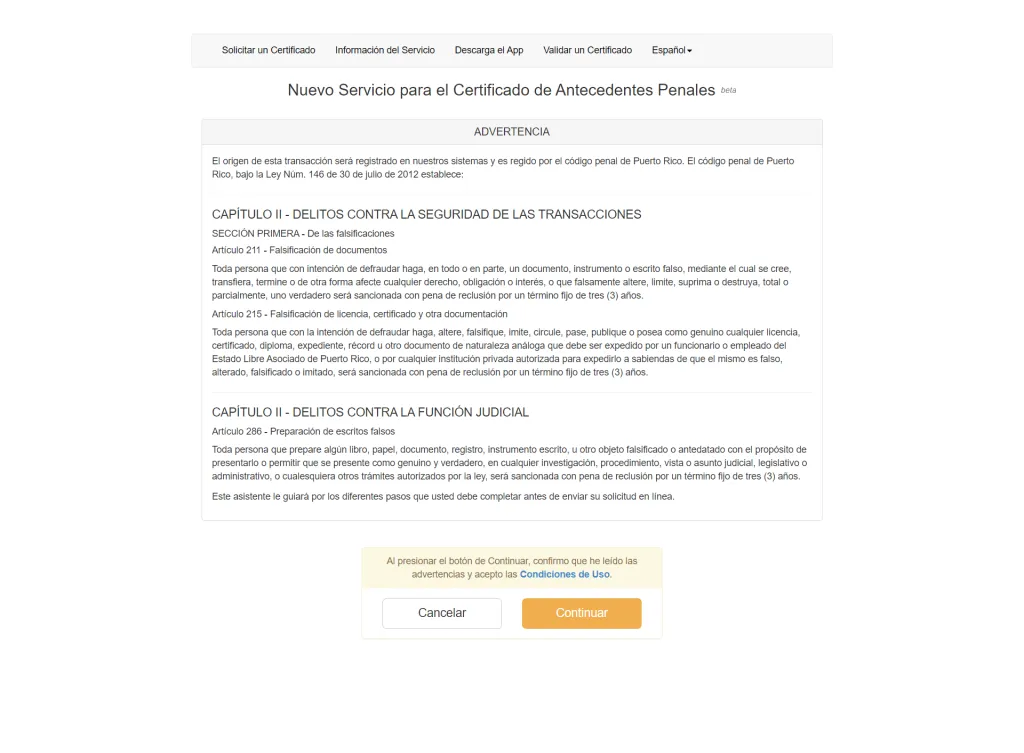 Certificado de buena conducta, Certificado de antecedentes penales