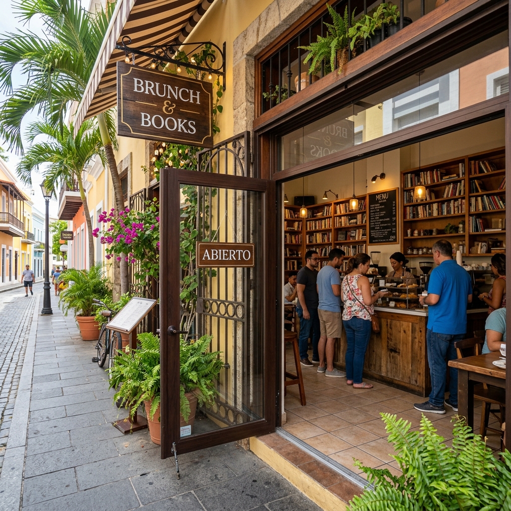 Brunch and Books storefront open in Bayamón
