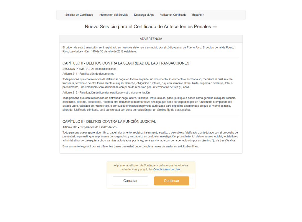 Certificado de buena conducta, Certificado de antecedentes penales