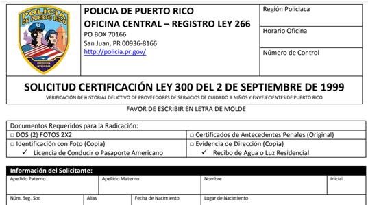 foto formulario ley 300 Ley 300 foto